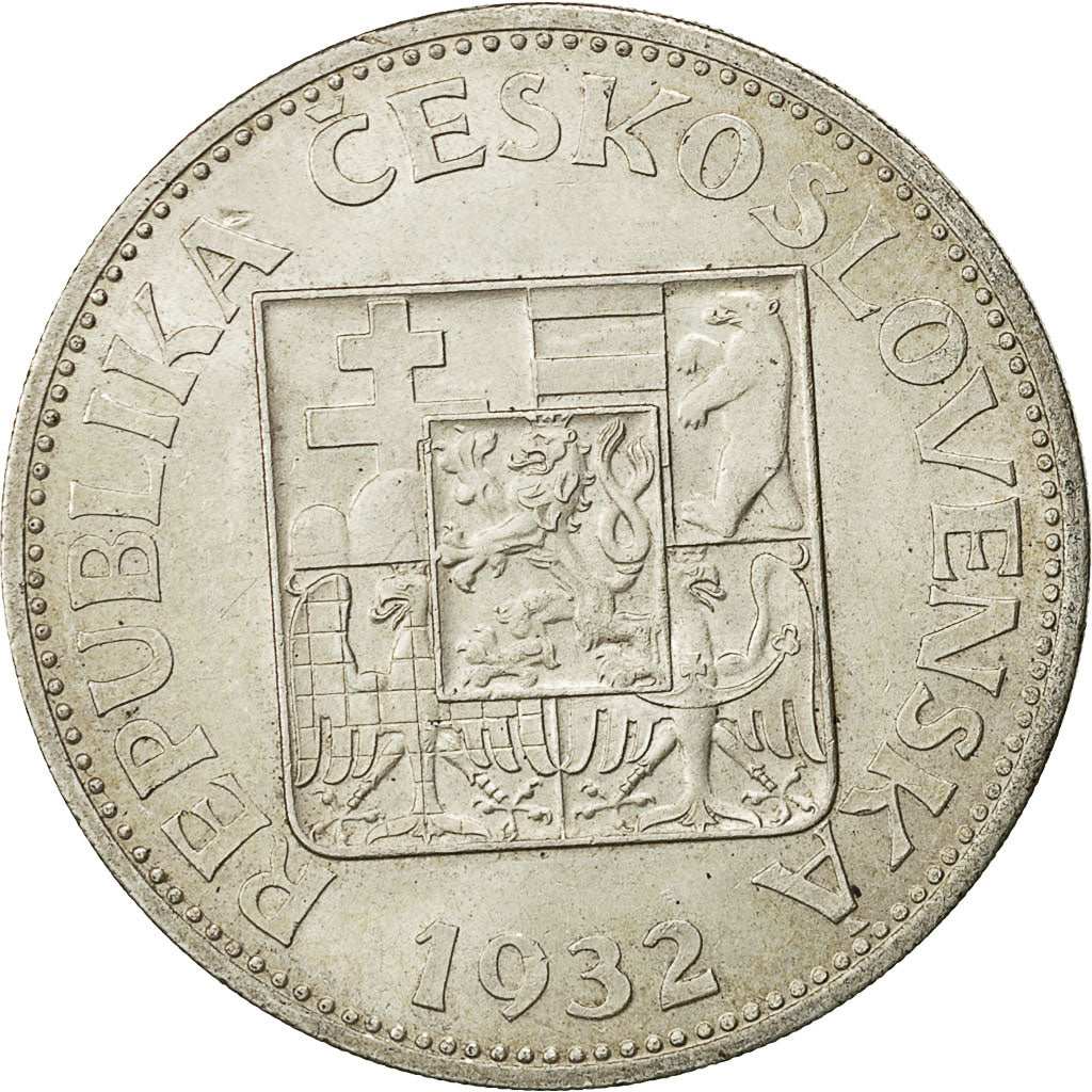 moneta, Cecoslovacchia, 10 Korun, 1932, BB, Argento, KM:15