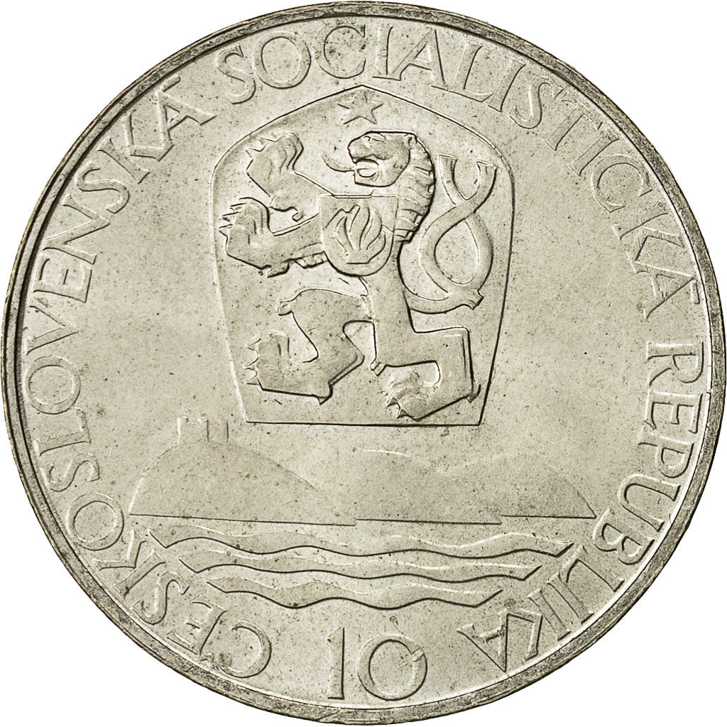 münze, Tschechoslowakei, 10 Korun, 1967, VZ, Silber, KM:62