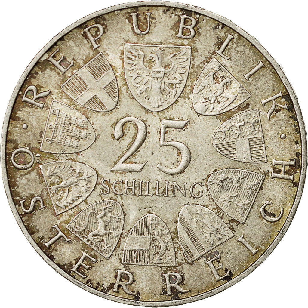 moneda, Austria, 25 Schilling, 1967, BC+, Plata, KM:2901
