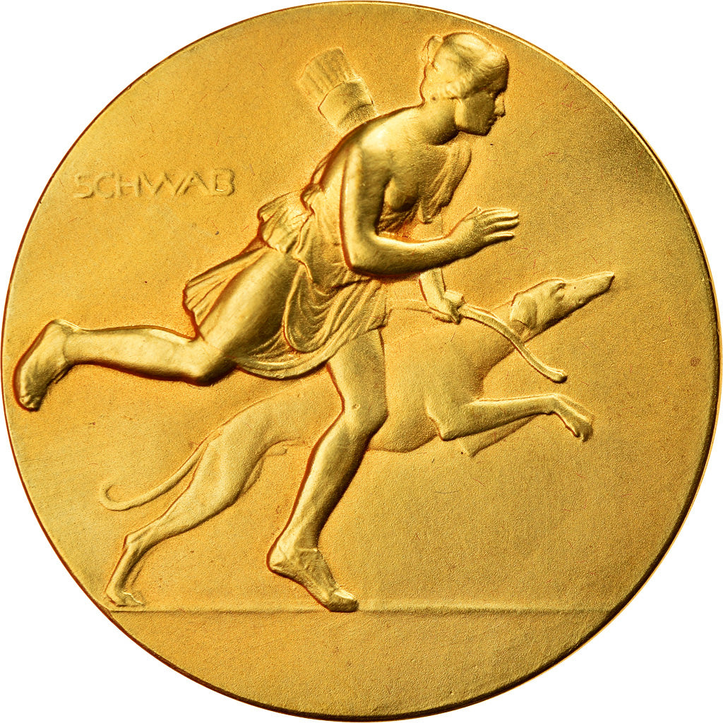 France, Medal, Diane, Présentation de Chiens, Cabourg, Schwab, MS(63), Gilt