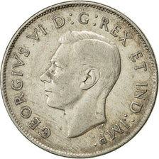 moneta, Canada, George VI, 50 Cents, 1947, Royal Canadian Mint, Ottawa, BB