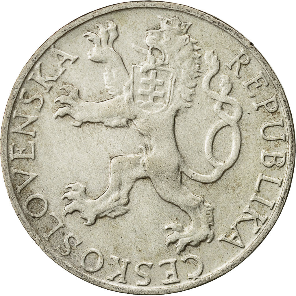 moneda, Checoslovaquia, 50 Korun, 1948, MBC, Plata, KM:25