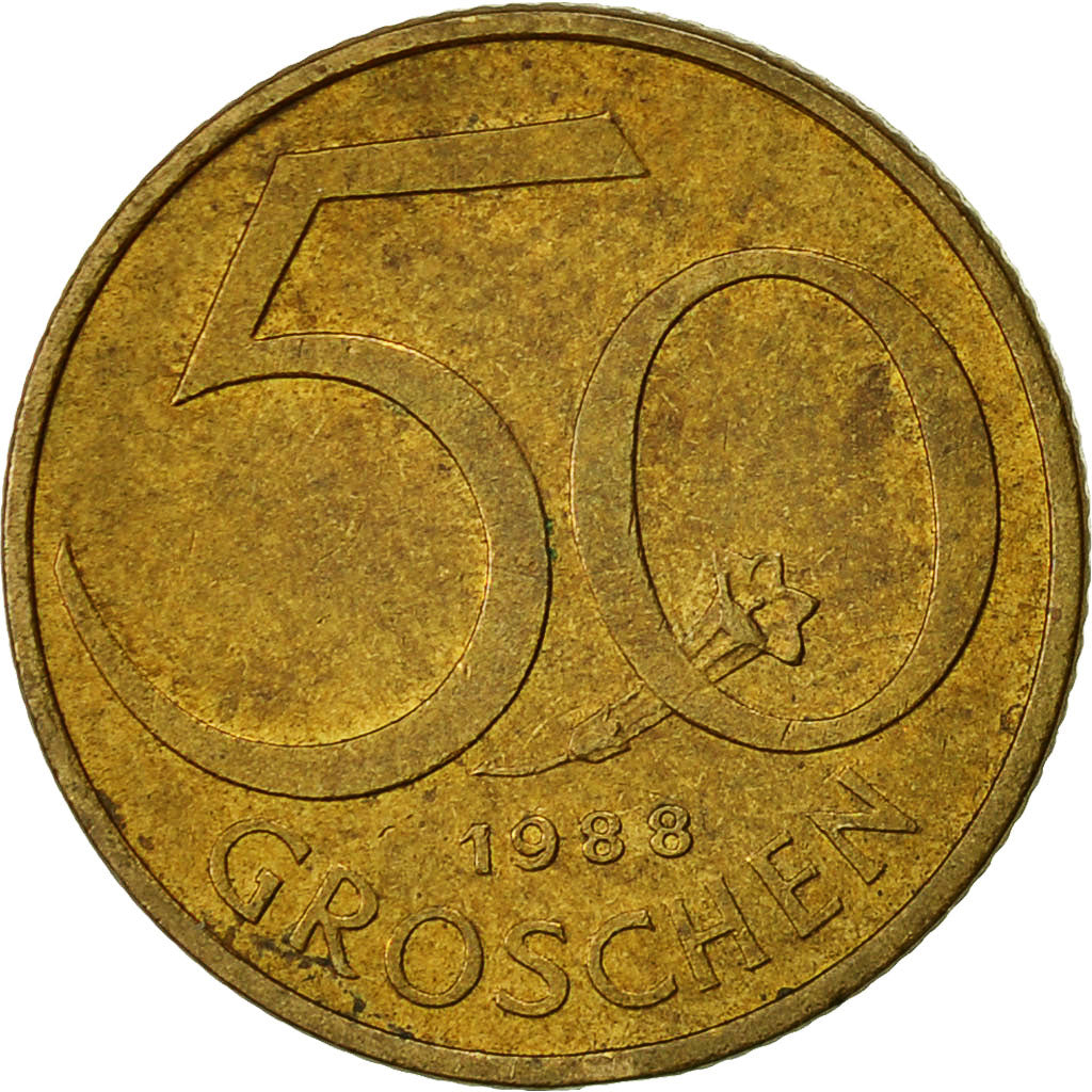 Monnaie, Autriche, 50 Groschen, 1988, TTB, Aluminum-Bronze, KM:2885
