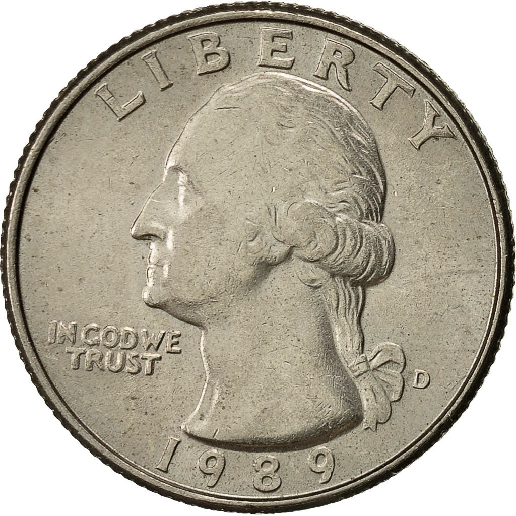 Moneta, Stati Uniti, Washington Quarter, Quarter, 1989, U.S. Mint, Denver, BB+