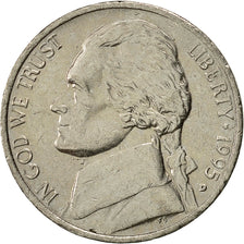 Moneta, Stati Uniti, Jefferson Nickel, 5 Cents, 1995, U.S. Mint, Denver, BB+