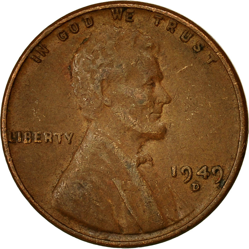 Coin, United States, Lincoln Cent, Cent, 1949, U.S. Mint, Denver, VF(30-35)