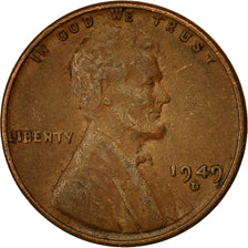 Coin, United States, Lincoln Cent, Cent, 1949, U.S. Mint, Denver, VF(30-35)