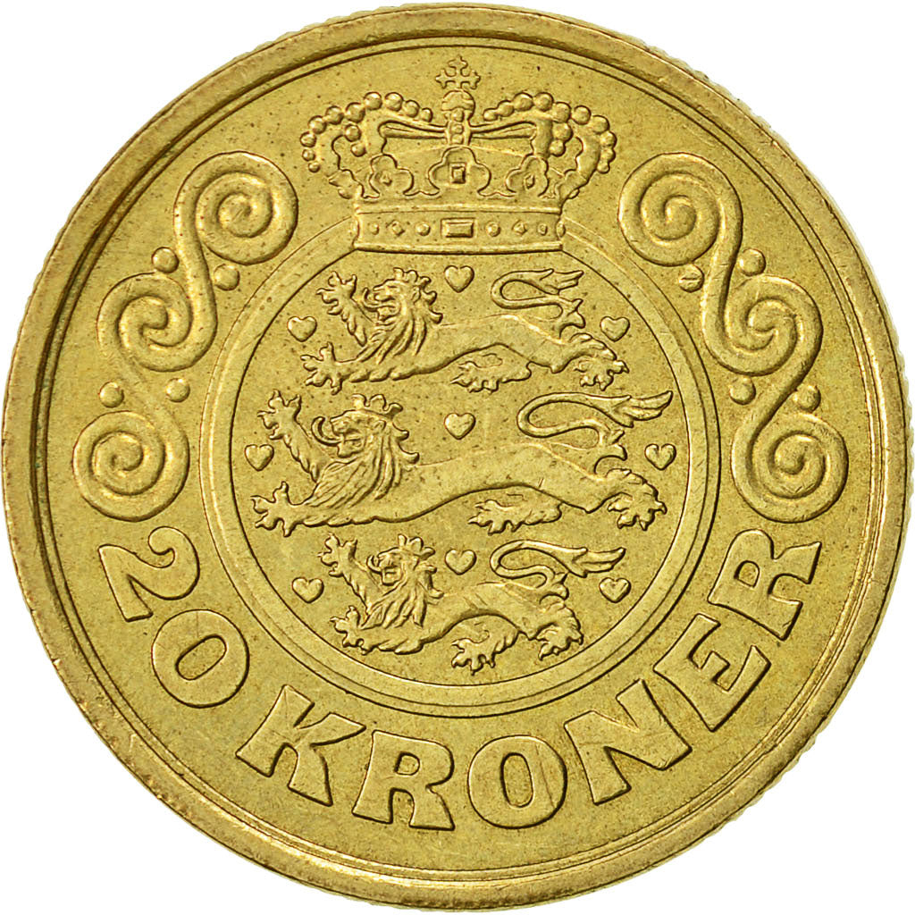 Monnaie, Danemark, Margrethe II, 20 Kroner, 1990, Copenhagen, TTB+