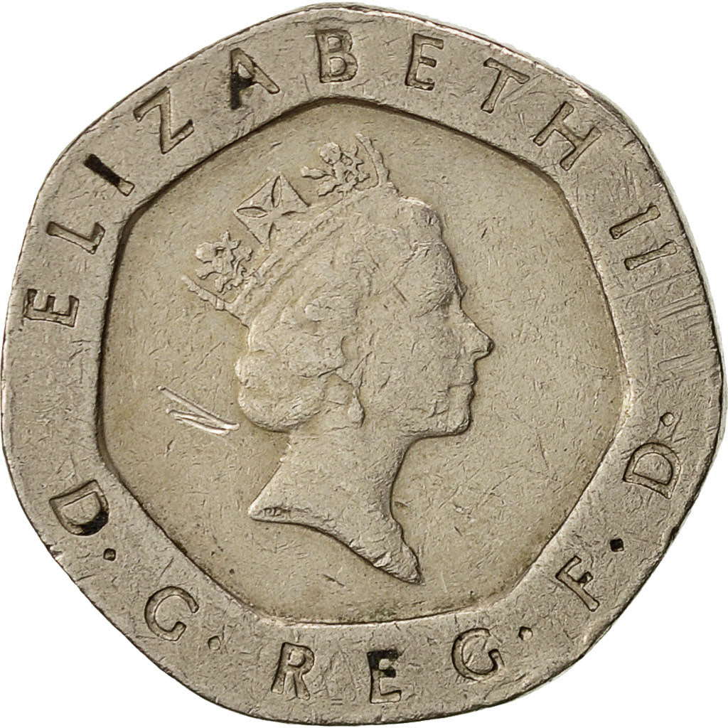 Moneta, Gran Bretagna, Elizabeth II, 20 Pence, 1989, BB, Rame-nichel, KM:939