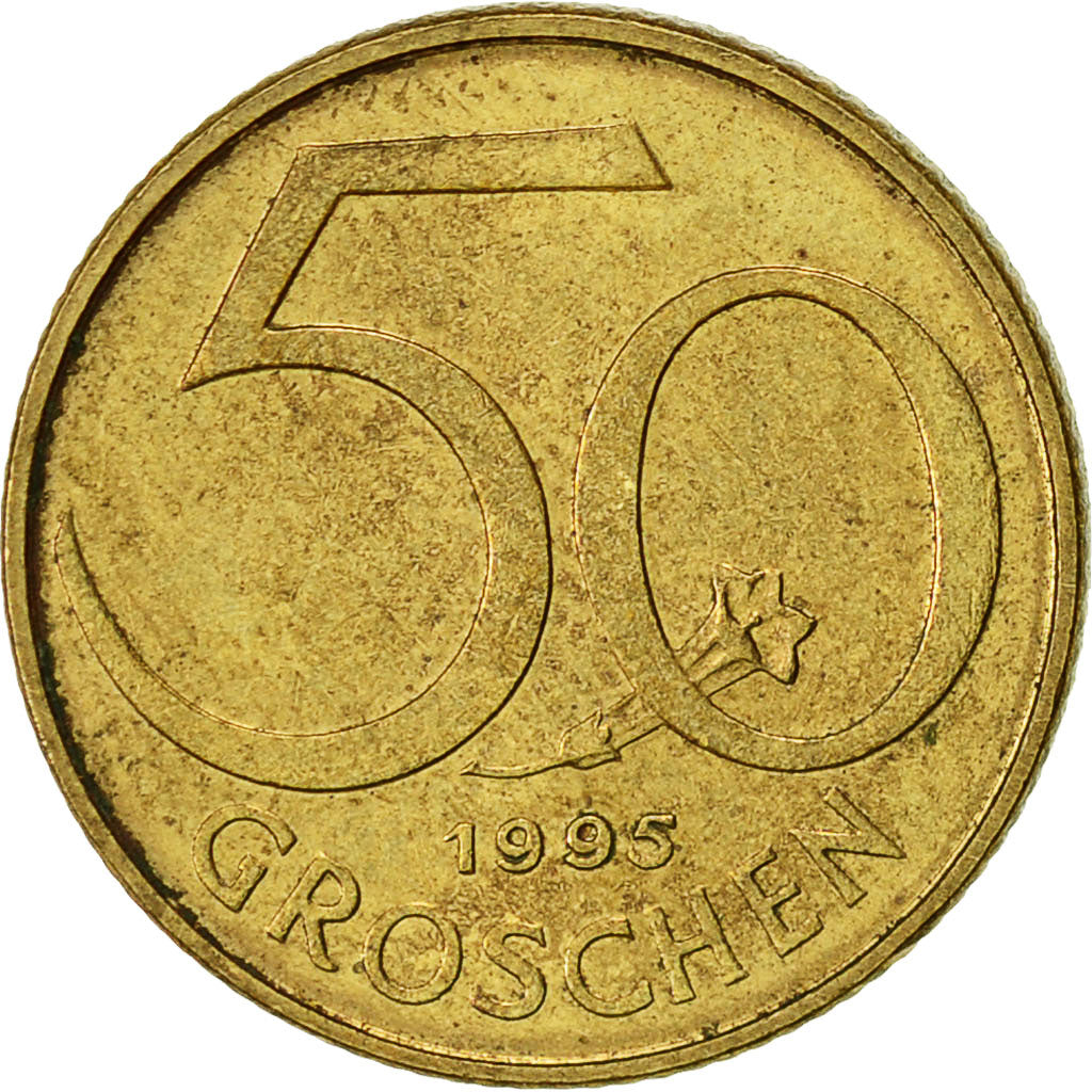 Coin, Austria, 50 Groschen, 1995, EF(40-45), Aluminum-Bronze, KM:2885