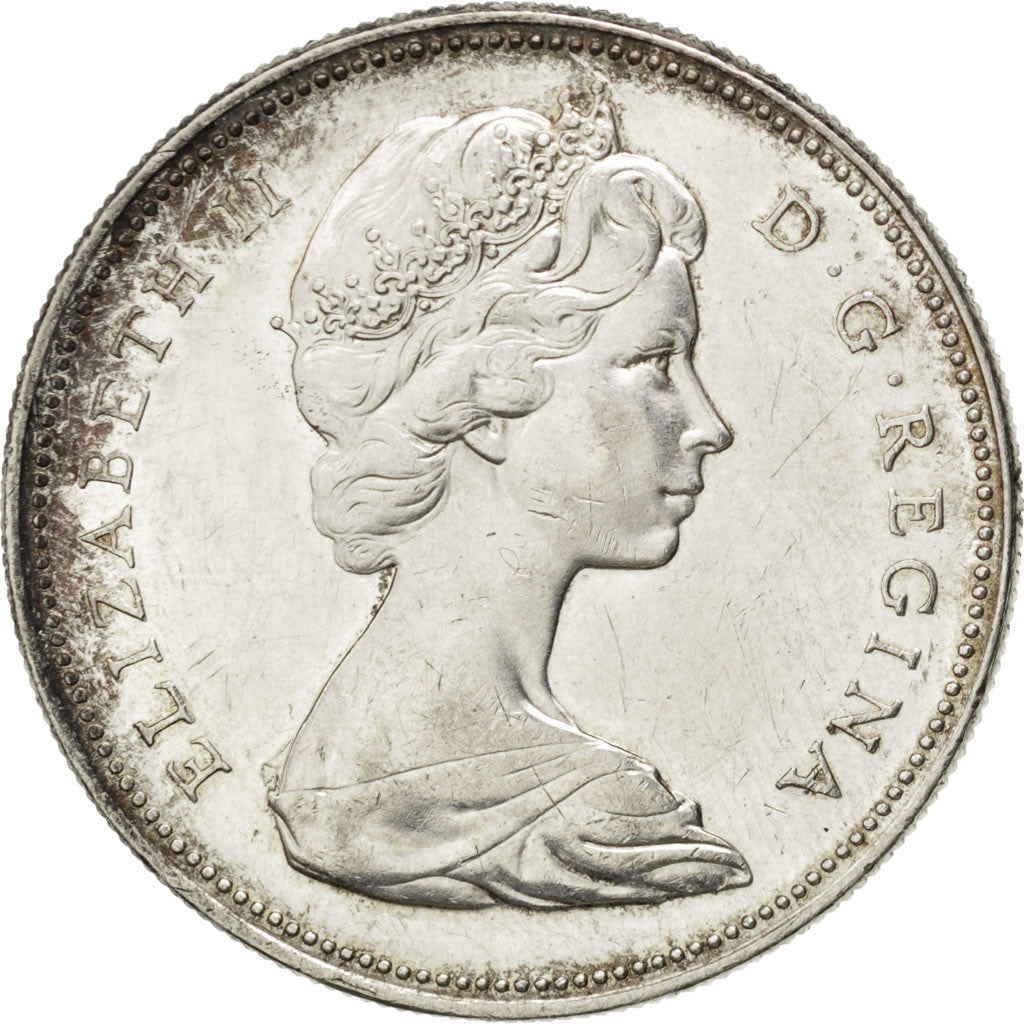 Coin, Canada, Elizabeth II, Dollar, 1966, Ottawa, AU(50-53), Silver, KM:64.1
