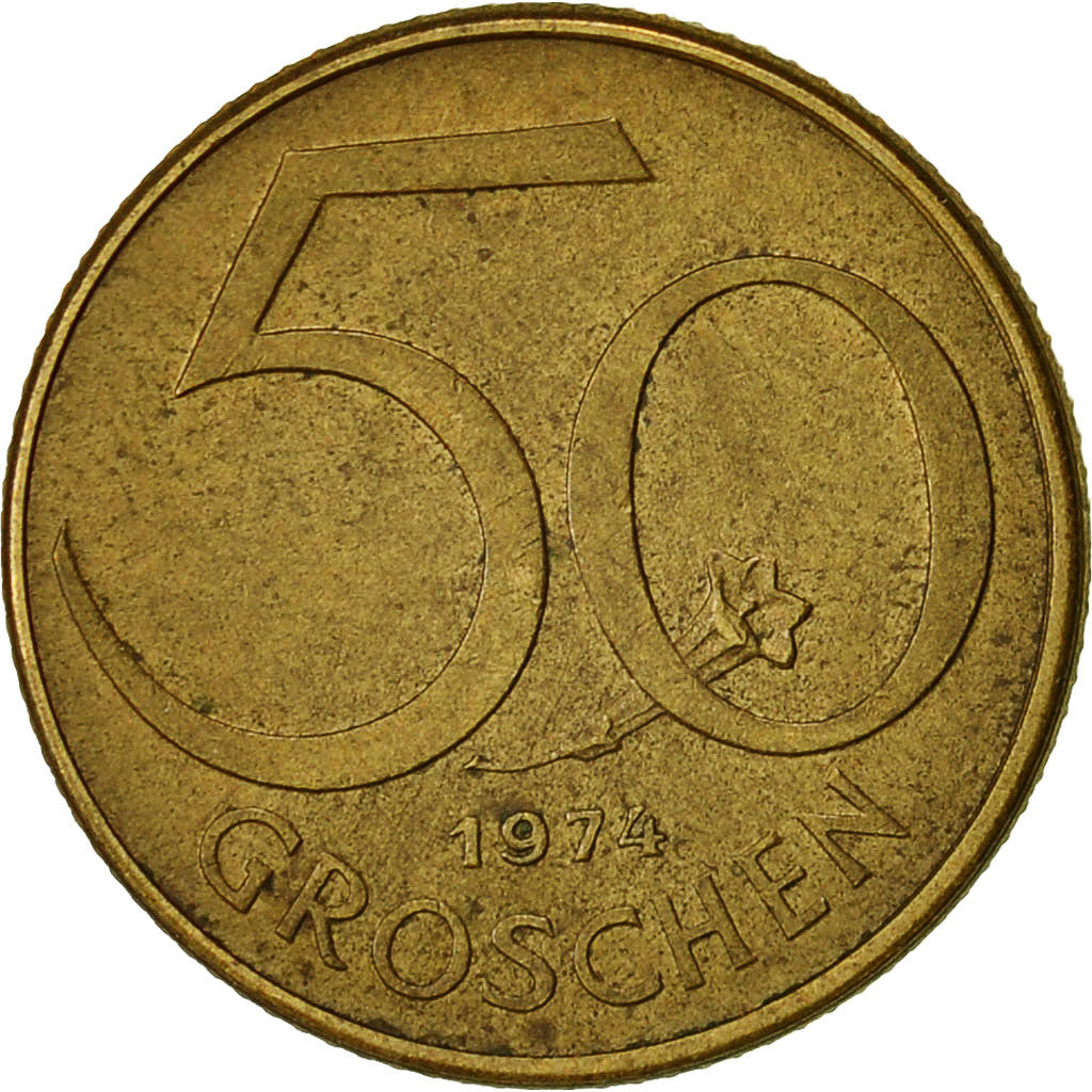 Moneta, Austria, 50 Groschen, 1974, EF(40-45), Aluminium-Brąz, KM:2885