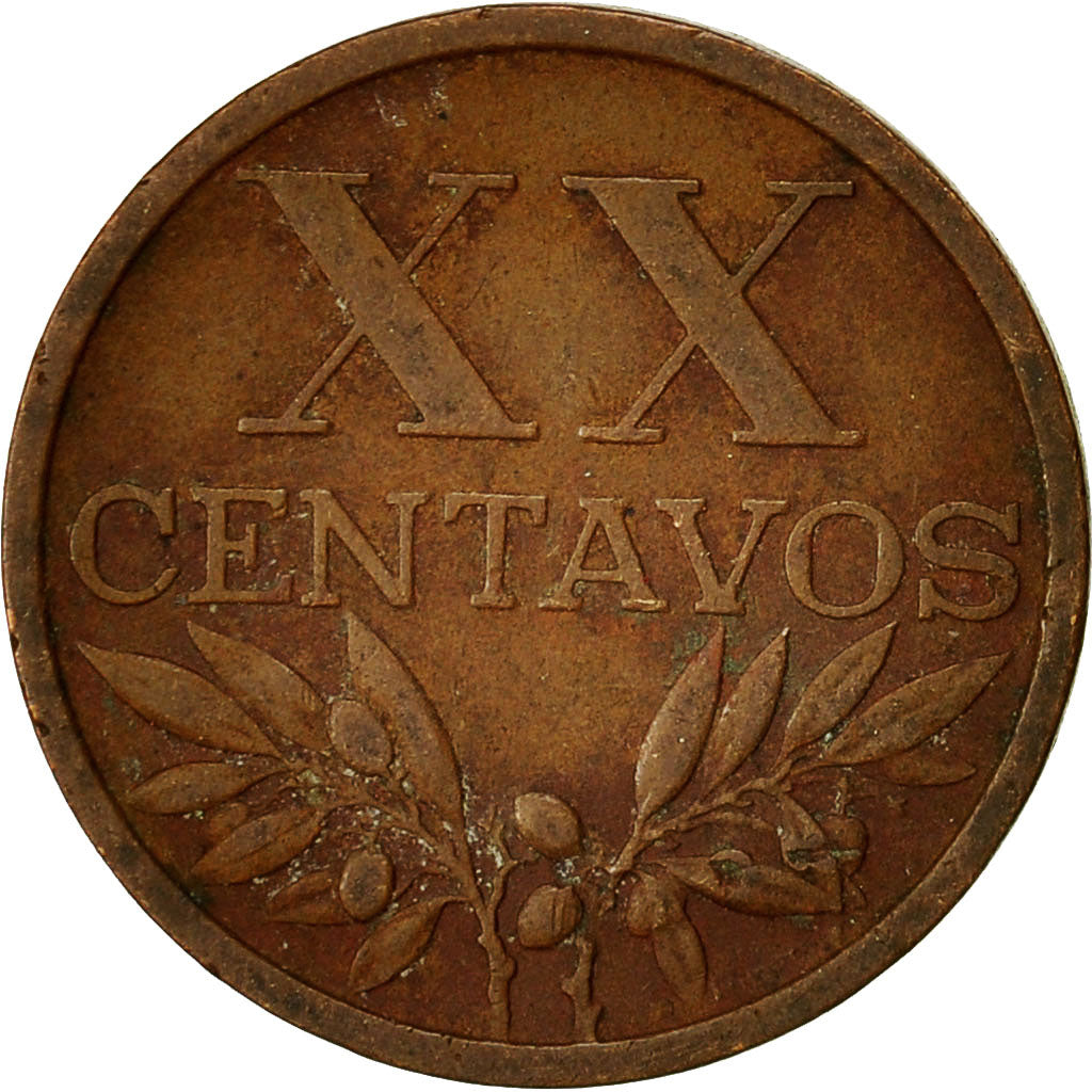 Münze, Portugal, 20 Centavos, 1961, SS, Bronze, KM:584