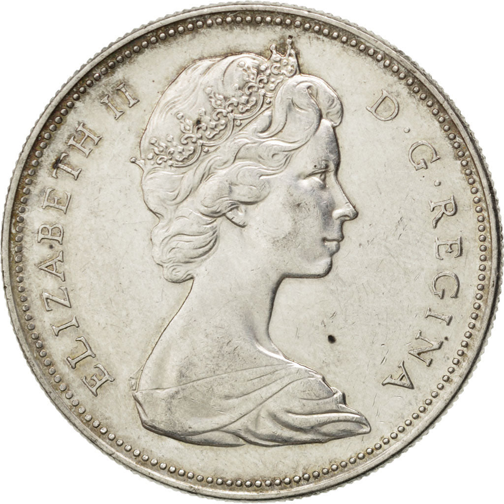 CANADA, Dollar, 1966, Royal Canadian Mint, KM #64.1, EF(40-45), Silver, 36,...