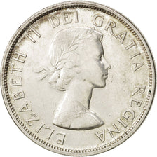 CANADA, Dollar, 1958, Royal Canadian Mint, KM #55, EF(40-45), Silver, 36, 23.05