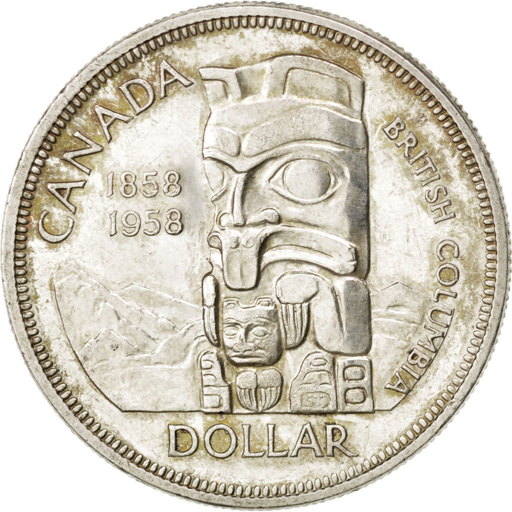 CANADA, Dollar, 1958, Royal Canadian Mint, KM #55, EF(40-45), Silver, 36, 23.05