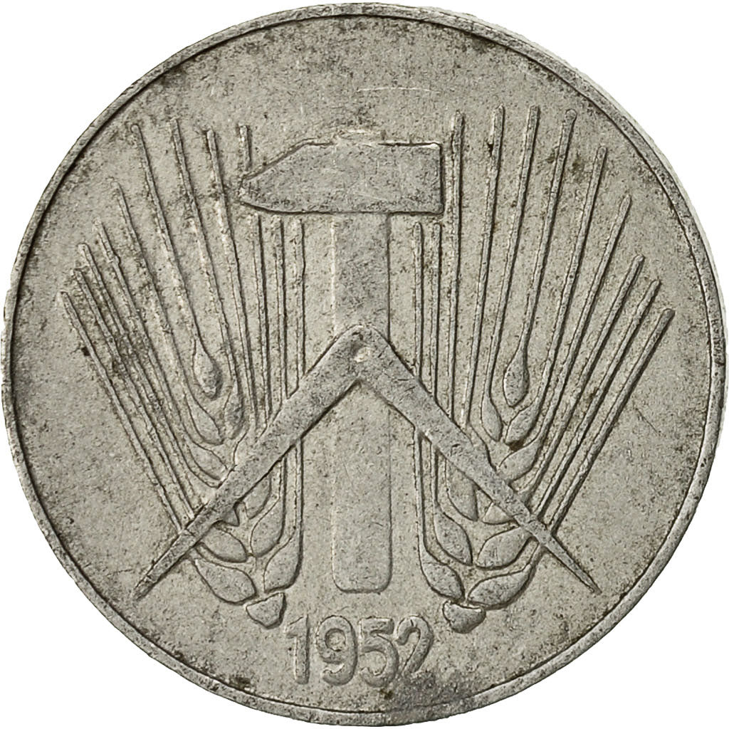 Coin, GERMAN-DEMOCRATIC REPUBLIC, 10 Pfennig, 1952, Muldenhütten, EF(40-45)