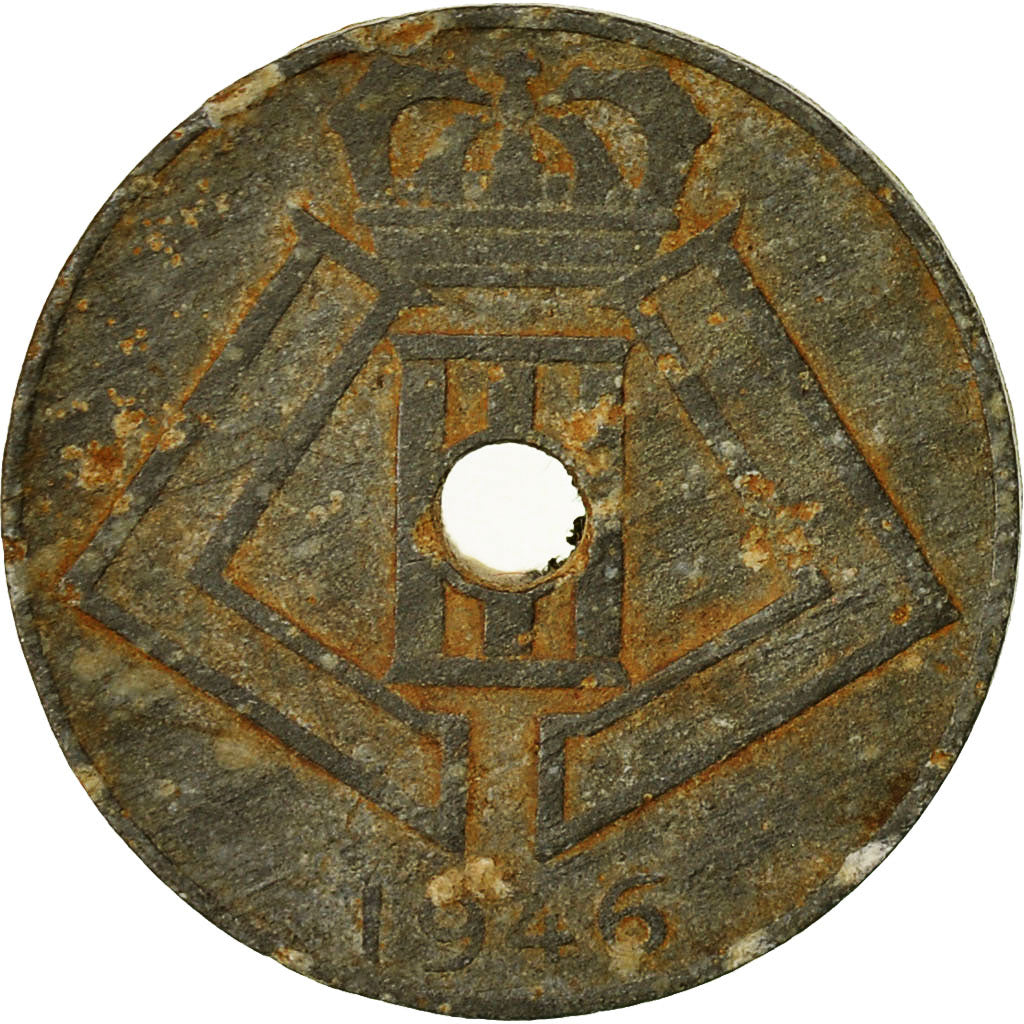 Moneta, Belgio, 10 Centimes, 1946, MB, Zinco, KM:126