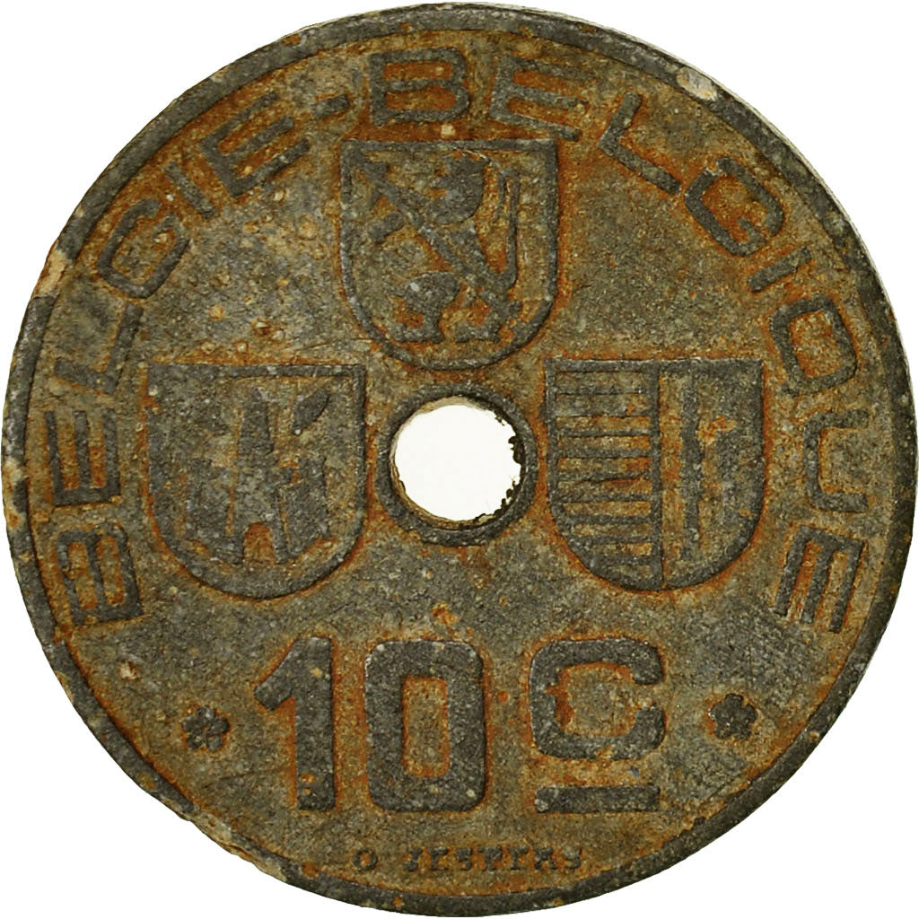 Moneta, Belgio, 10 Centimes, 1946, MB, Zinco, KM:126