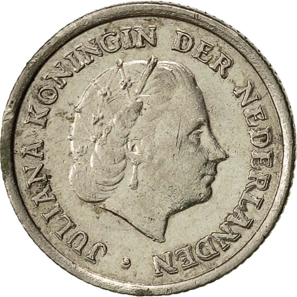 Monnaie, Pays-Bas, Juliana, 10 Cents, 1965, TTB, Nickel, KM:182