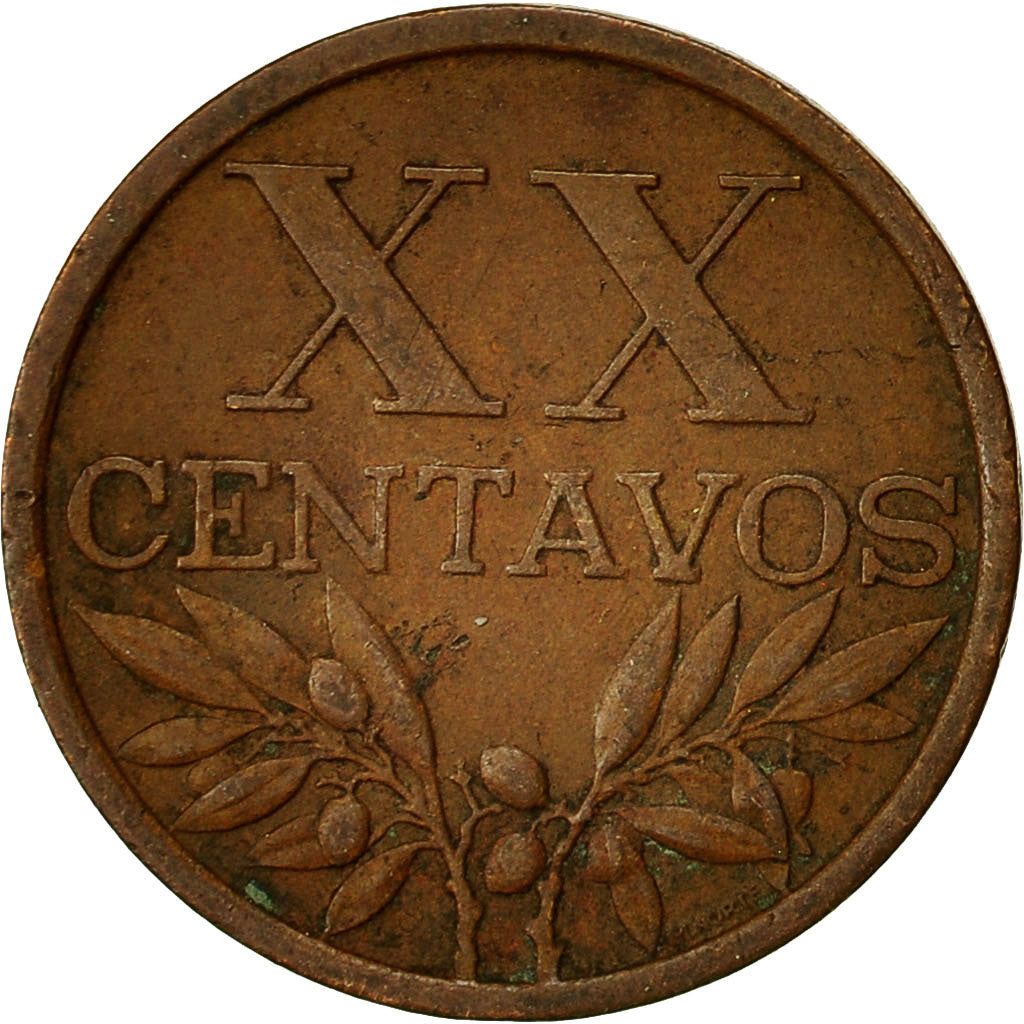 Münze, Portugal, 20 Centavos, 1963, SS, Bronze, KM:584