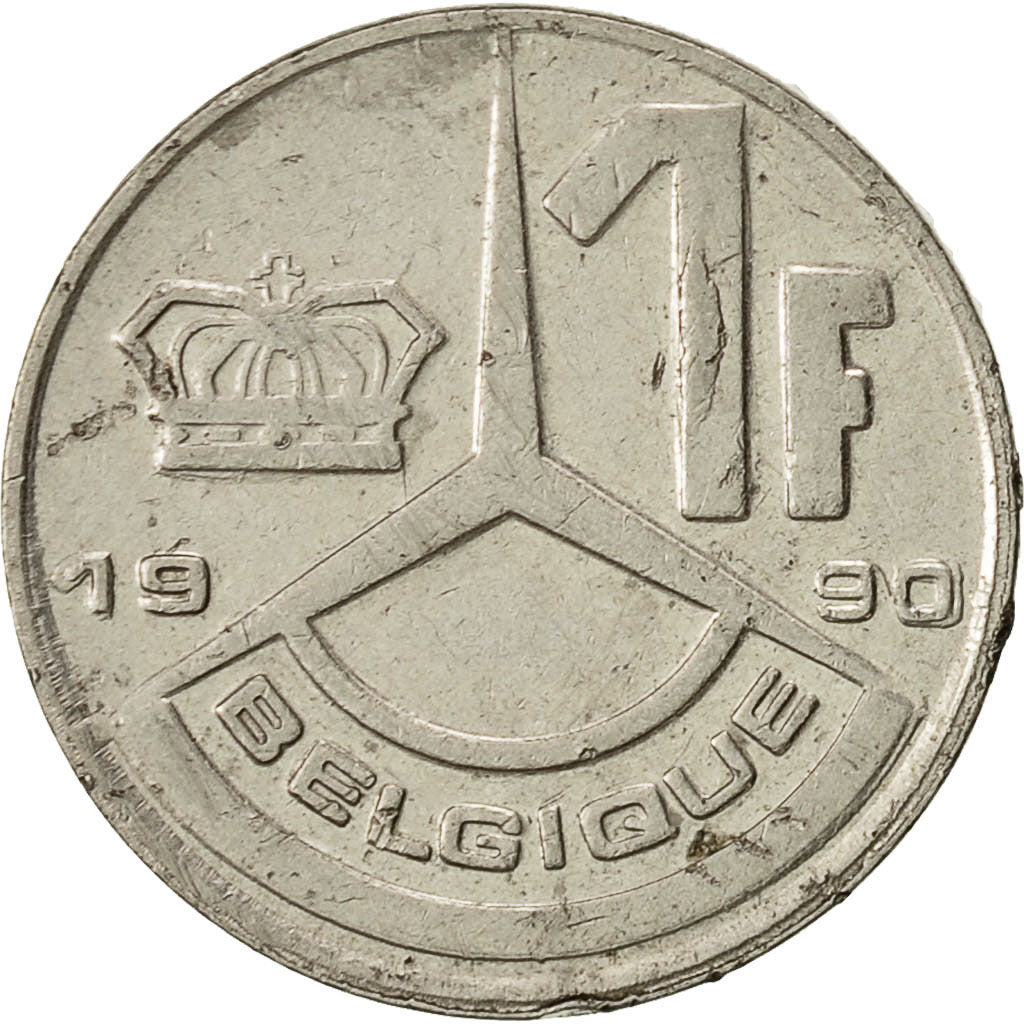 Coin, Belgium, Franc, 1990, EF(40-45), Nickel Plated Iron, KM:170