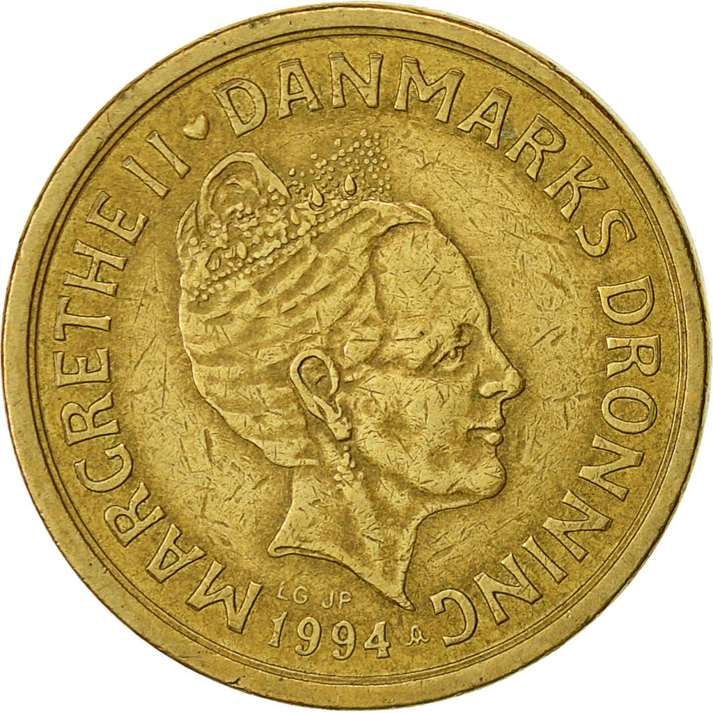 Coin, Denmark, Margrethe II, 10 Kroner, 1994, Copenhagen, EF(40-45)