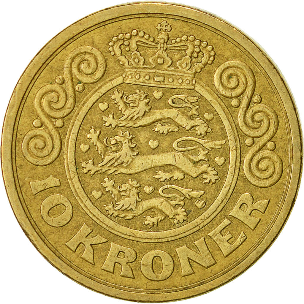 Coin, Denmark, Margrethe II, 10 Kroner, 1994, Copenhagen, EF(40-45)