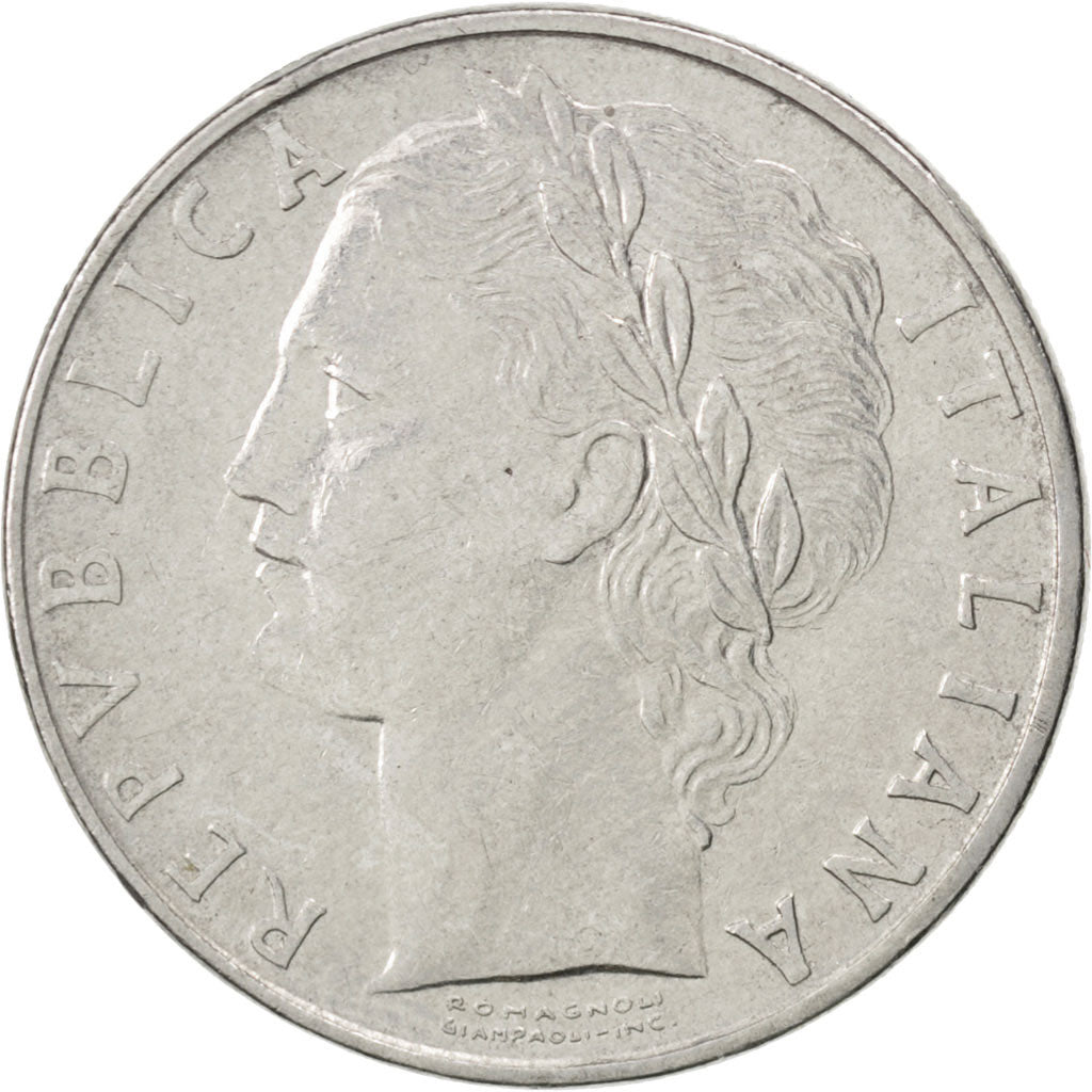 ITALY, 100 Lire, 1958, Rome, KM #96.1, AU(50-53), Stainless Steel, 27.8, 8.05