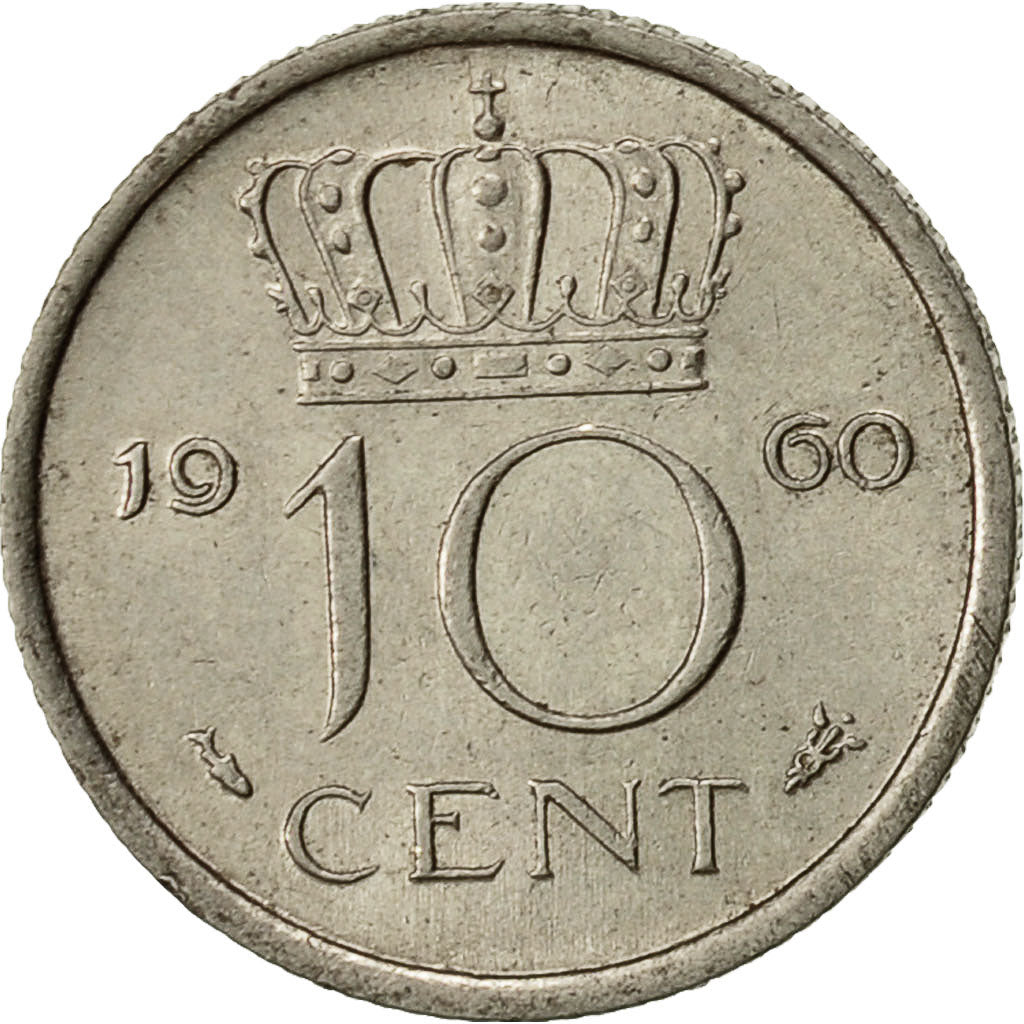 Monnaie, Pays-Bas, Juliana, 10 Cents, 1960, TTB, Nickel, KM:182