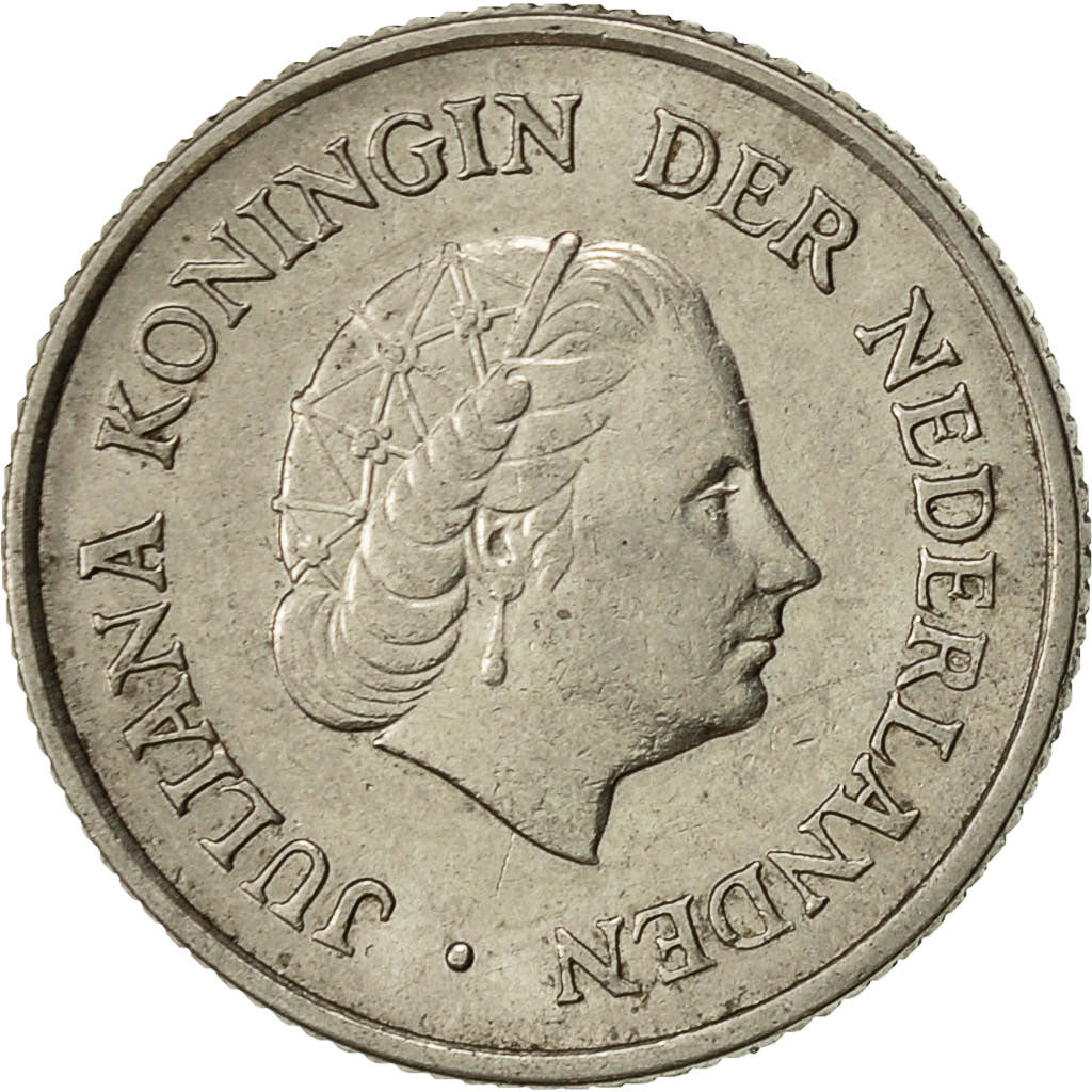 Monnaie, Pays-Bas, Juliana, 25 Cents, 1954, TTB, Nickel, KM:183