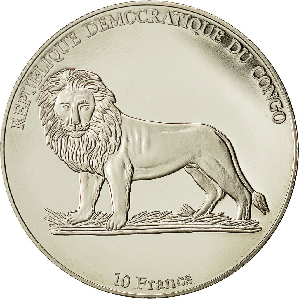 Moneta, CONGO, REPUBBLICA DEMOCRATICA DEL, 10 Francs, 2002, FDC, Rame-nichel