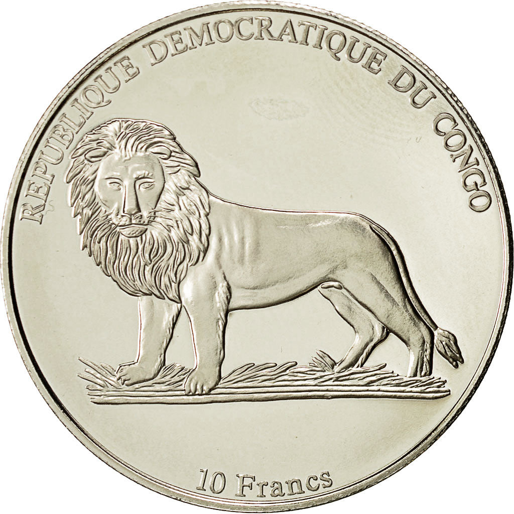 Moneta, CONGO, REPUBBLICA DEMOCRATICA DEL, 10 Francs, 2002, FDC, Rame-nichel