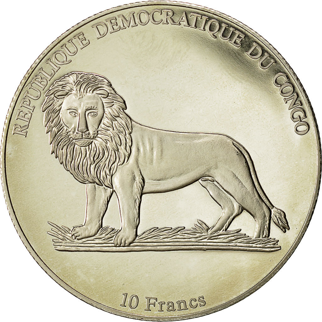 Moneta, CONGO, REPUBBLICA DEMOCRATICA DEL, 10 Francs, 2002, FDC, Rame-nichel
