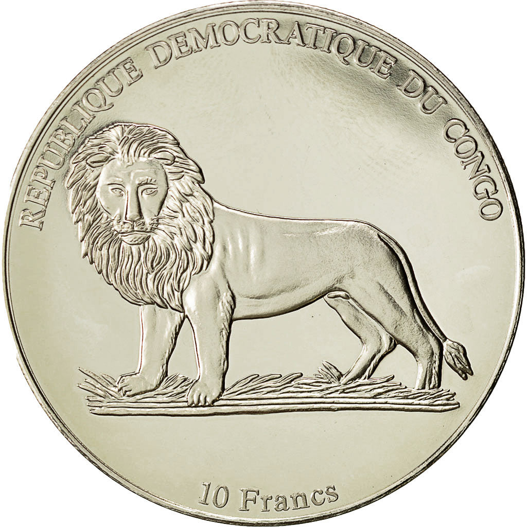 Moneda, CONGO, REPÚBLICA DEMOCRÁTICA DEL, 10 Francs, 2002, FDC, Cobre -