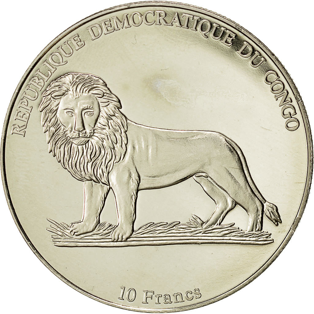 Moneda, CONGO, REPÚBLICA DEMOCRÁTICA DEL, 10 Francs, 2002, FDC, Cobre -