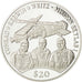 Moneta, Liberia, 20 Dollars, 2000, FDC, Argento, KM:485
