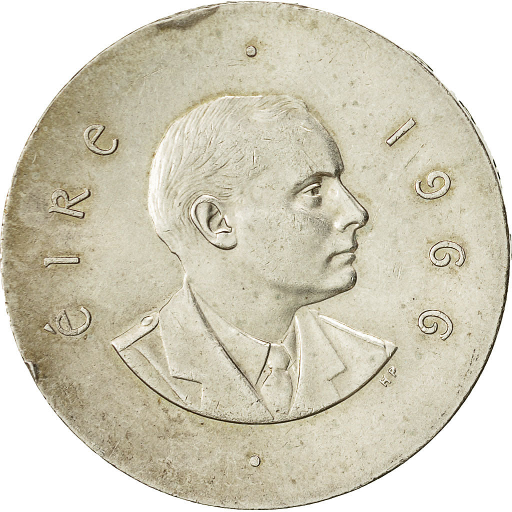 Moneda, REPÚBLICA DE IRLANDA, 10 Shilling, 1966, MBC, Plata, KM:18