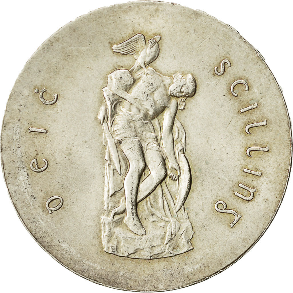 Moneda, REPÚBLICA DE IRLANDA, 10 Shilling, 1966, MBC, Plata, KM:18