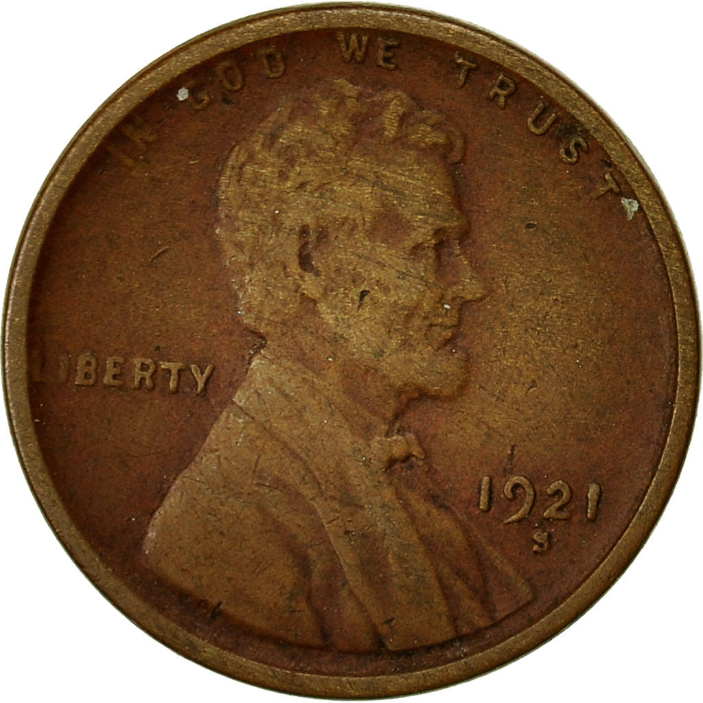 Moneta, Stati Uniti, Lincoln Cent, Cent, 1921, U.S. Mint, San Francisco, MB