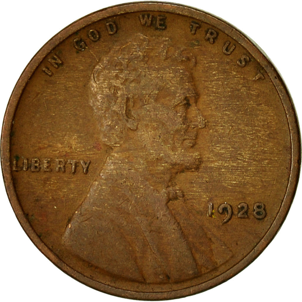 Coin, United States, Lincoln Cent, Cent, 1928, U.S. Mint, Philadelphia