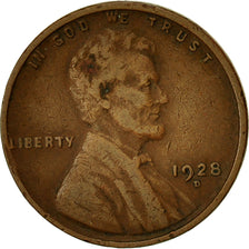 Moneta, Stati Uniti, Lincoln Cent, Cent, 1928, U.S. Mint, Denver, MB, Bronzo