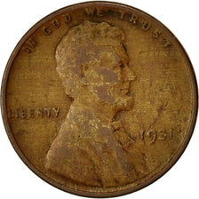 Moneda, Estados Unidos, Lincoln Cent, Cent, 1931, U.S. Mint, Philadelphia, BC+
