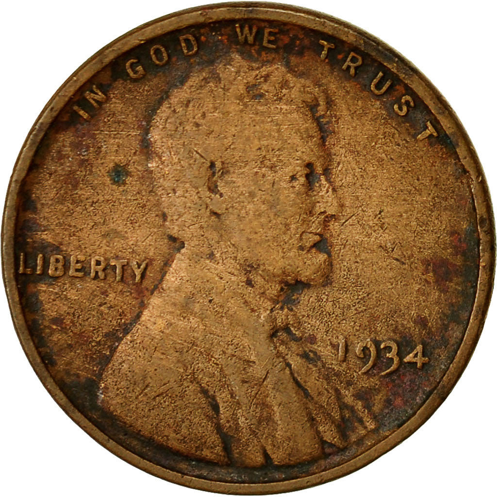 Moneta, Stati Uniti, Lincoln Cent, Cent, 1934, U.S. Mint, Philadelphia, MB