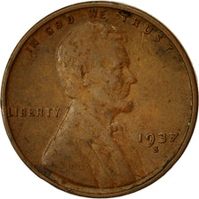 Moneta, Stati Uniti, Lincoln Cent, Cent, 1937, U.S. Mint, San Francisco, MB+