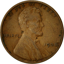 Coin, United States, Lincoln Cent, Cent, 1938, U.S. Mint, Philadelphia