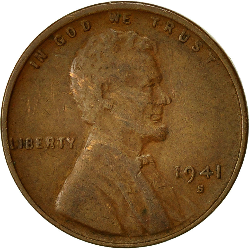 Münze, Vereinigte Staaten, Lincoln Cent, Cent, 1941, U.S. Mint, San Francisco