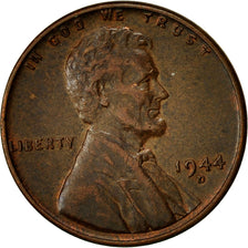 Moneta, USA, Lincoln Cent, Cent, 1944, U.S. Mint, Denver, VF(30-35), Mosiądz