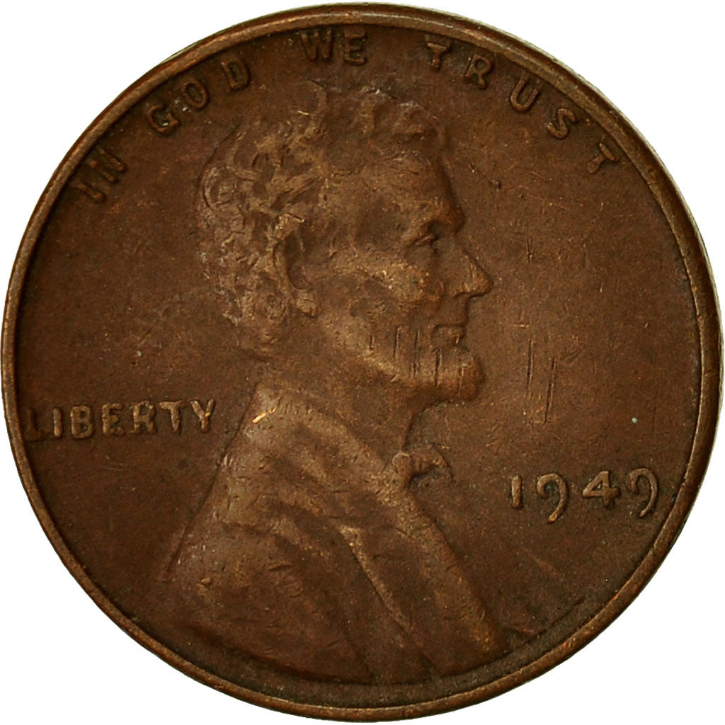 Moneda, Estados Unidos, Lincoln Cent, Cent, 1949, U.S. Mint, Philadelphia, BC+