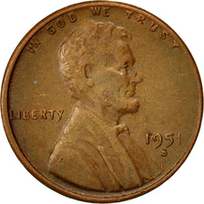 Moneta, Stati Uniti, Lincoln Cent, Cent, 1951, U.S. Mint, San Francisco, MB
